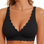 Seamless Wavy Edge Wire-Free Jelly Bra (Deep V Low-Cut Design)