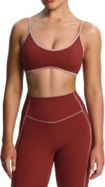 Color-Blocked Thin-Strap Sports Bra (Removable Pads)