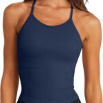 Women's Seamless Long Sports Vest Bra with Thin Straps
