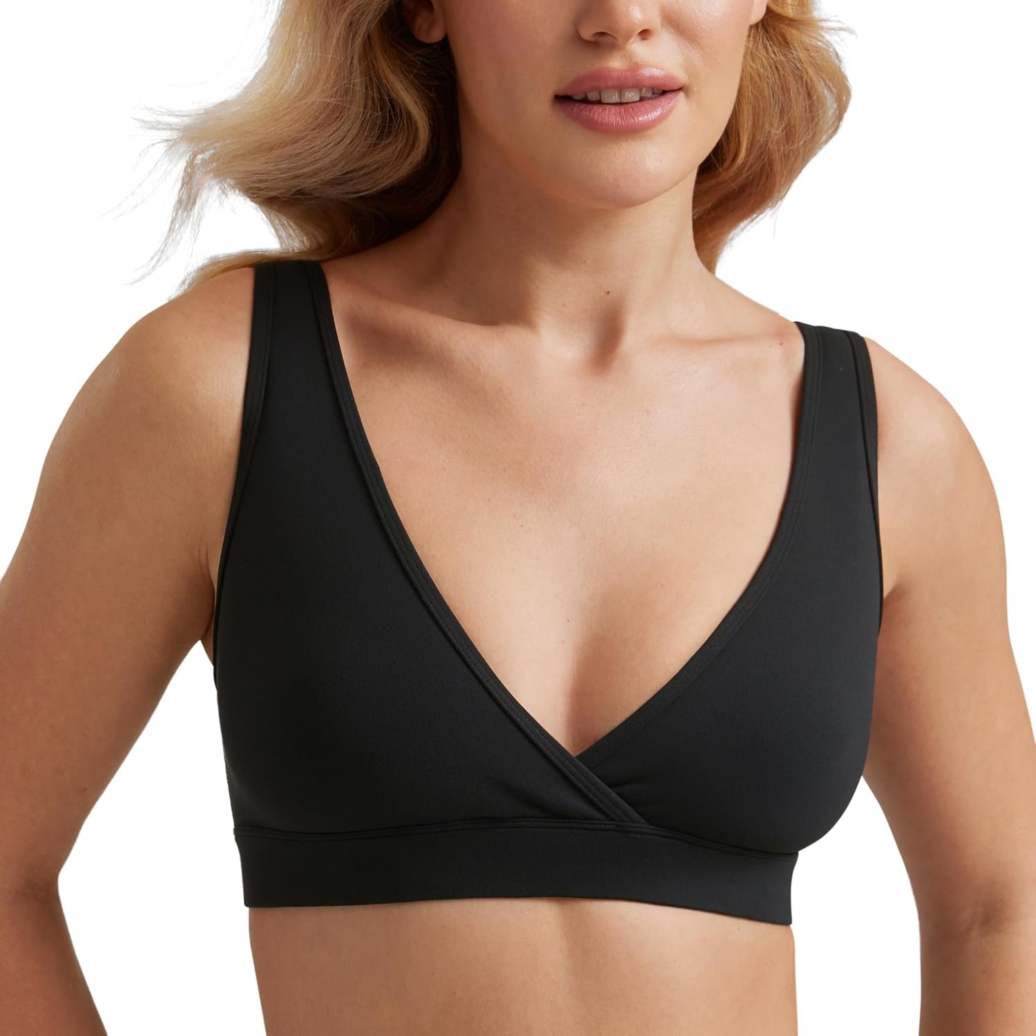 71CgLHC8L._AC_SL1500_.jpg V-Neck Maternity Nursing Bra (Suitable for Sleep and Home Wear) - Image 1
