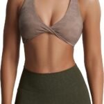 Front-Twisted Sports Bra (Cross-Back, Four-Way Elastic)