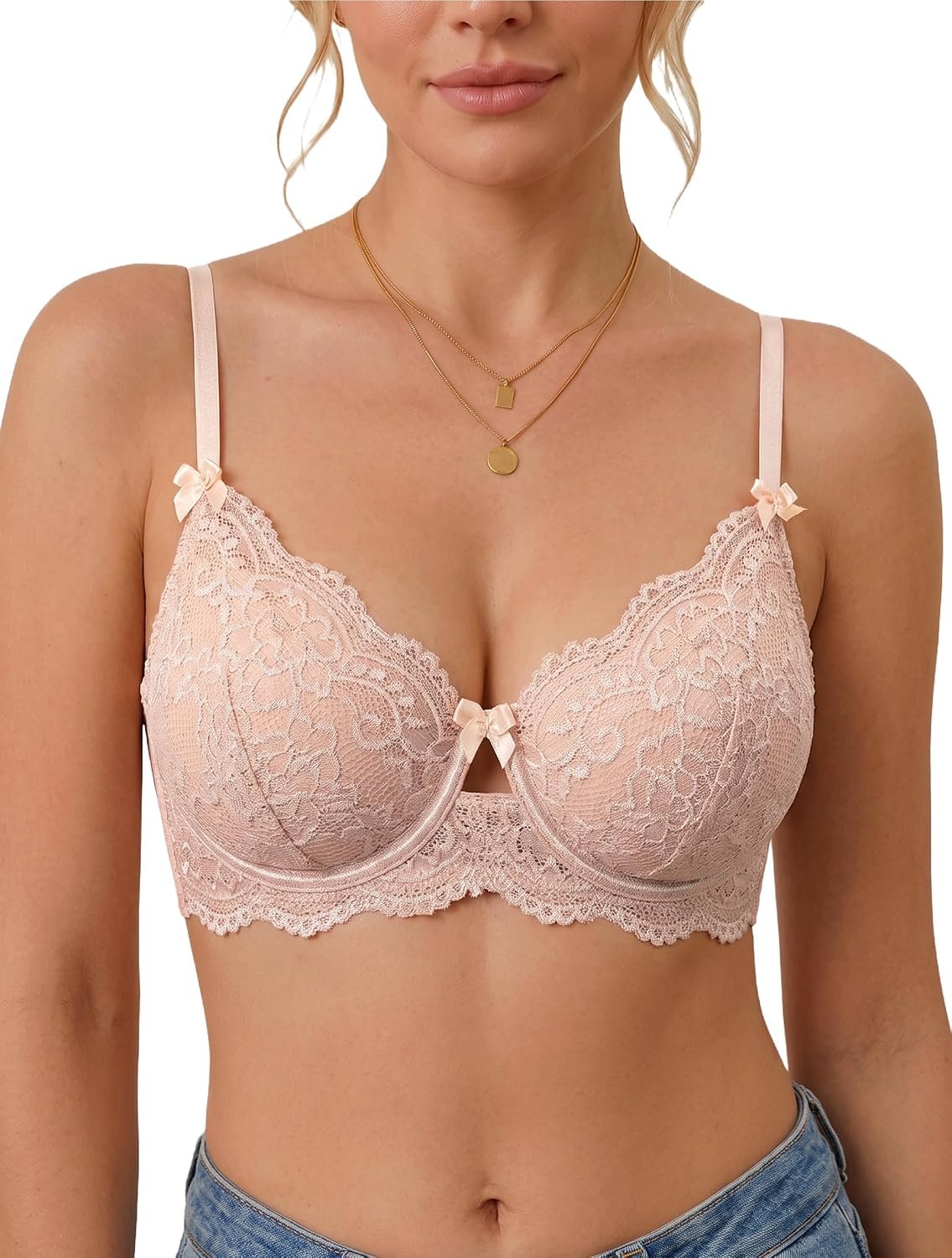 81eaK6gBQnL._AC_SL1500_.jpg Women's Sexy Lace Cup Unpadded Underwire Bra - Image 1