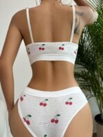 Women 2 Piece Ribbed Bra and Panty Sets Wireless Bralettes Thong Underwear - Image 2